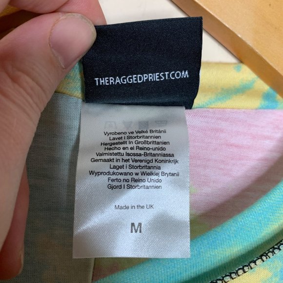 The Ragged Priest Crop Top Long Sleeve Inside Out Seam Raw Hem Women's Size Med - Picture 5 of 9